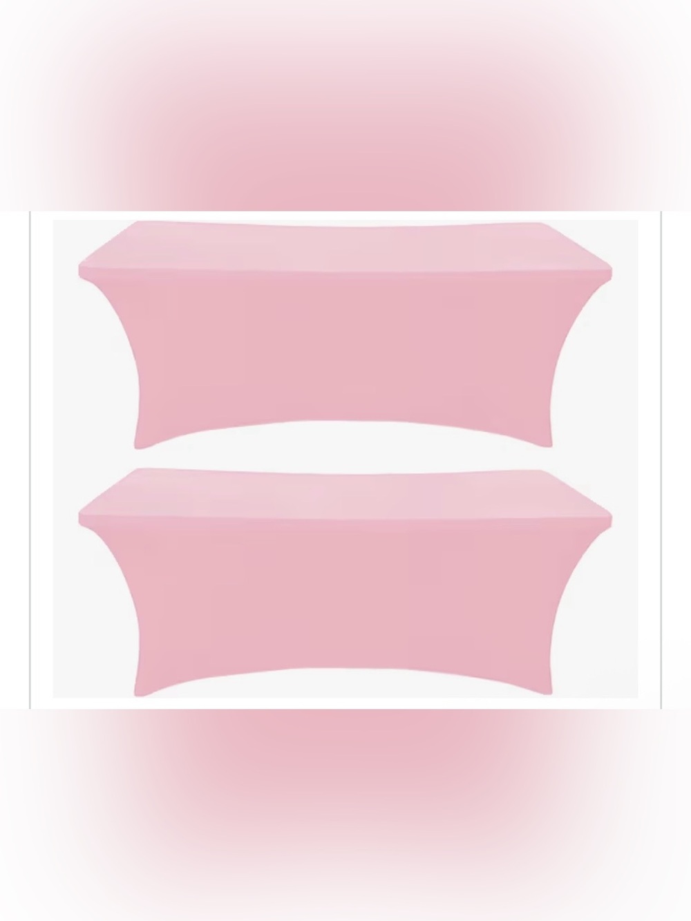 6 Foot Pink Rectangle Stretch Table Covers 2 Pack